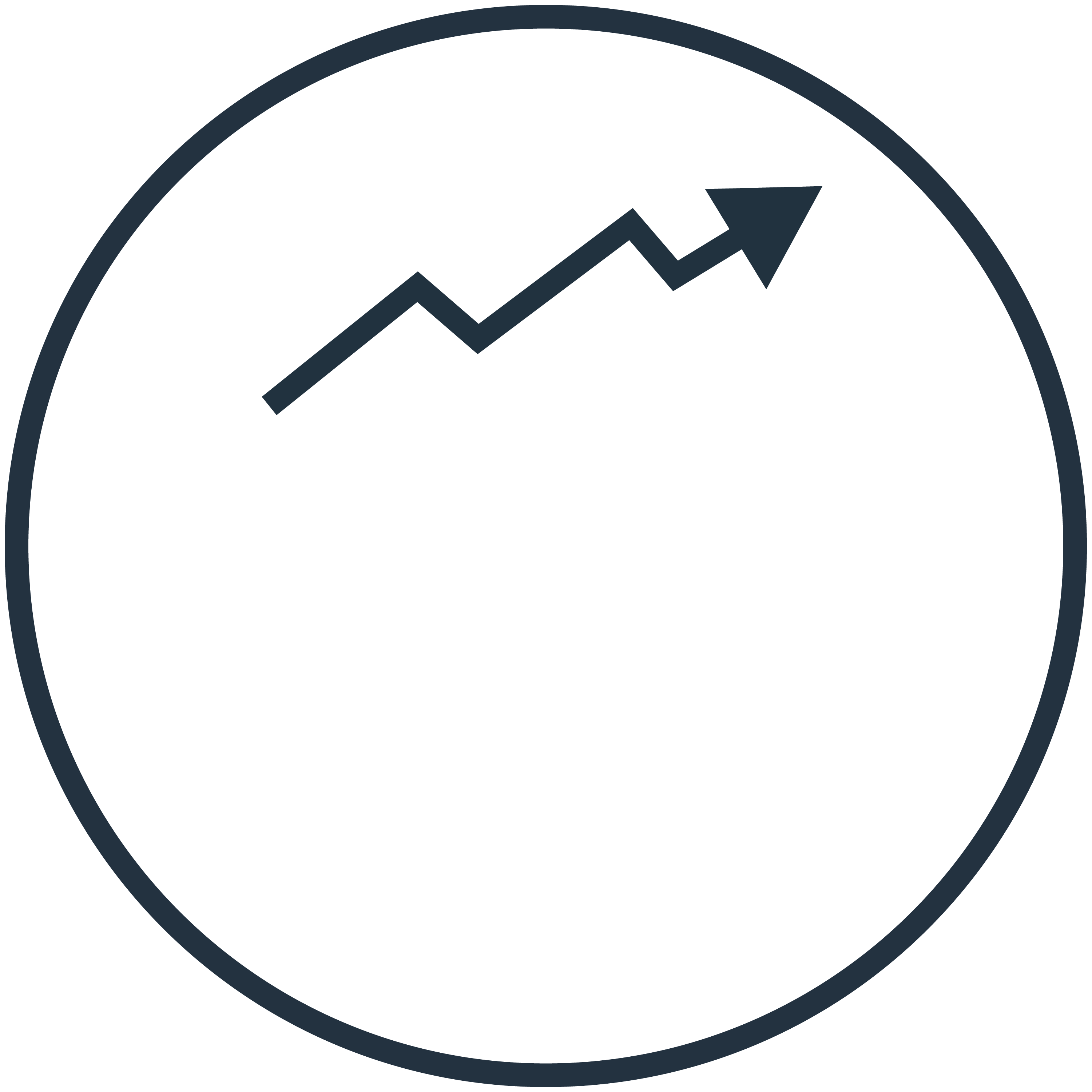 Two buble stick figures with a rising graph arrow above their heads