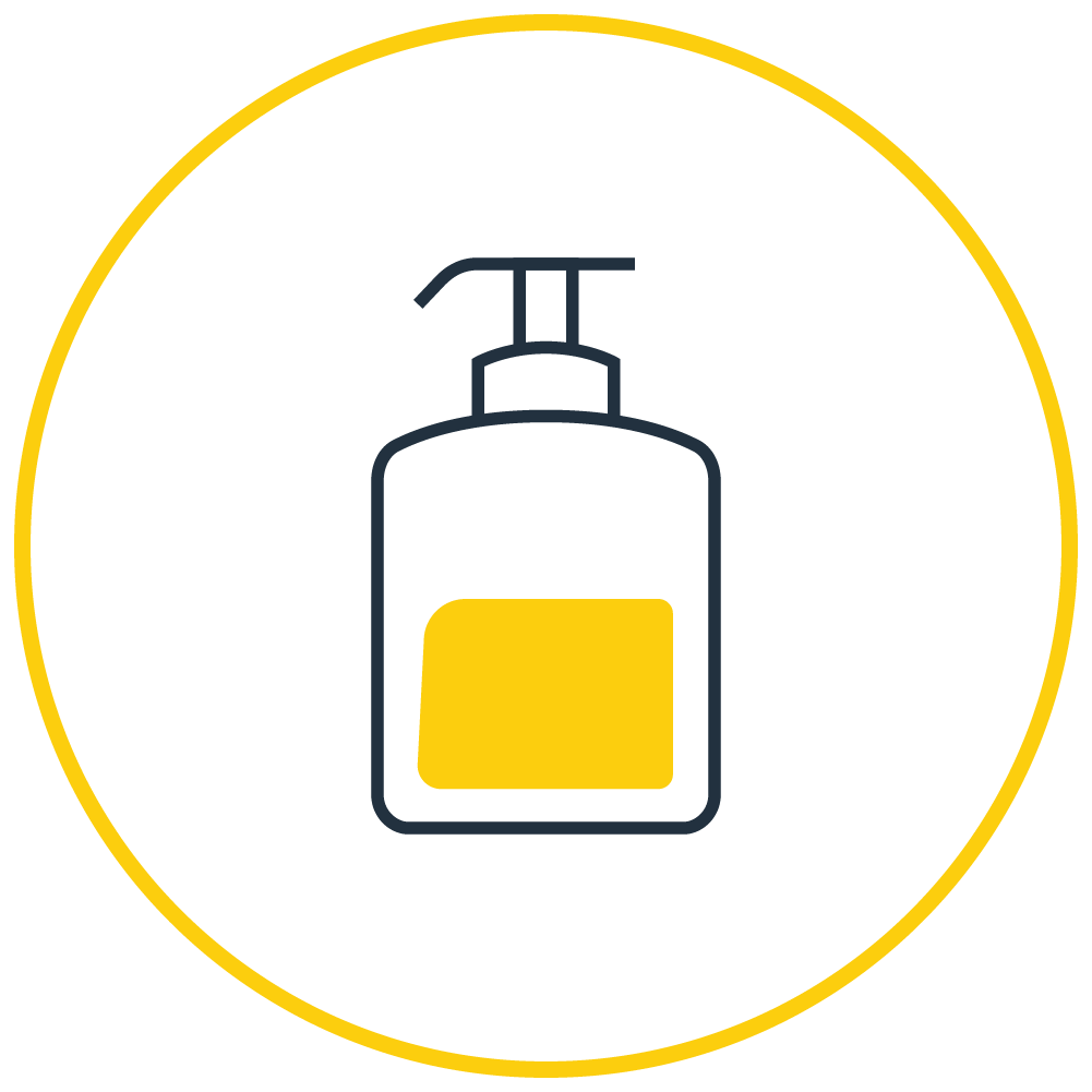 An icon depicting disinfectant wipes.